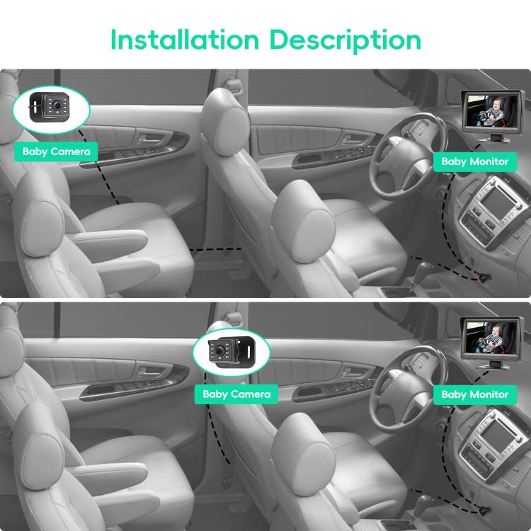 4.3 Inch 480P In-Car IPS Screen Baby Stroller Rear Seat Monitor