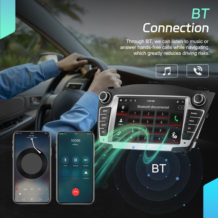 For Hyundai IX35 Car Central Control Screen Navigation Bluetooth Player, 4G+64G, 6G+128G