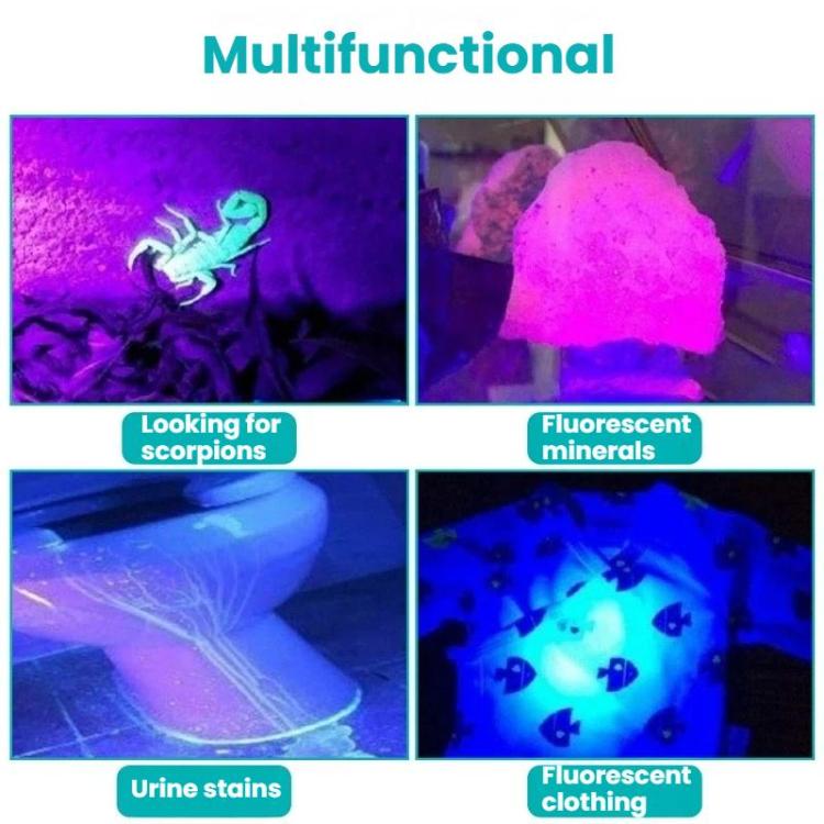 100 LED Aluminum Alloy Banknote Detector UV Flashlight