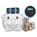 1.6L Piggy Bank Electronic Counting Coin Bank, US Dollar, Euro, British Pound, Taiwan Dollar, Japanese Yen, Mexican Peso, Canadian Dollar, Swiss Franc, Polish Zloty, Russian Ruble