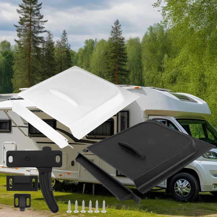 RV Door Lock UV-resistant Panel Protection Cover Kit, White, Black, White + Screen Door Lock Right, Black + Screen Door Lock Right