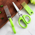 LsCook Stainless Steel Multi-Blade Multi-Function Kitchen Scallion Scissors, Cardboard Packaging 5-layer