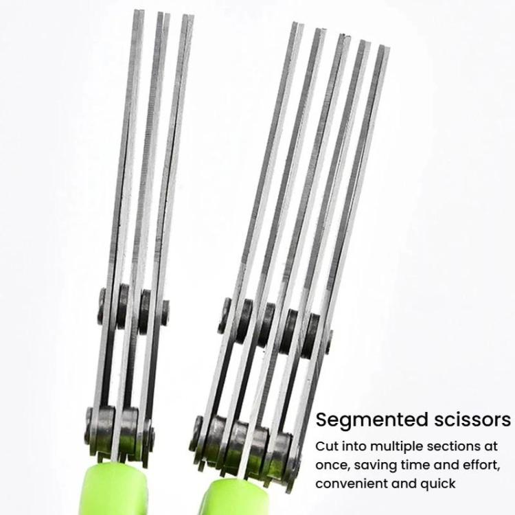 LsCook Stainless Steel Multi-Blade Multi-Function Kitchen Scallion Scissors, Cardboard Packaging 5-layer