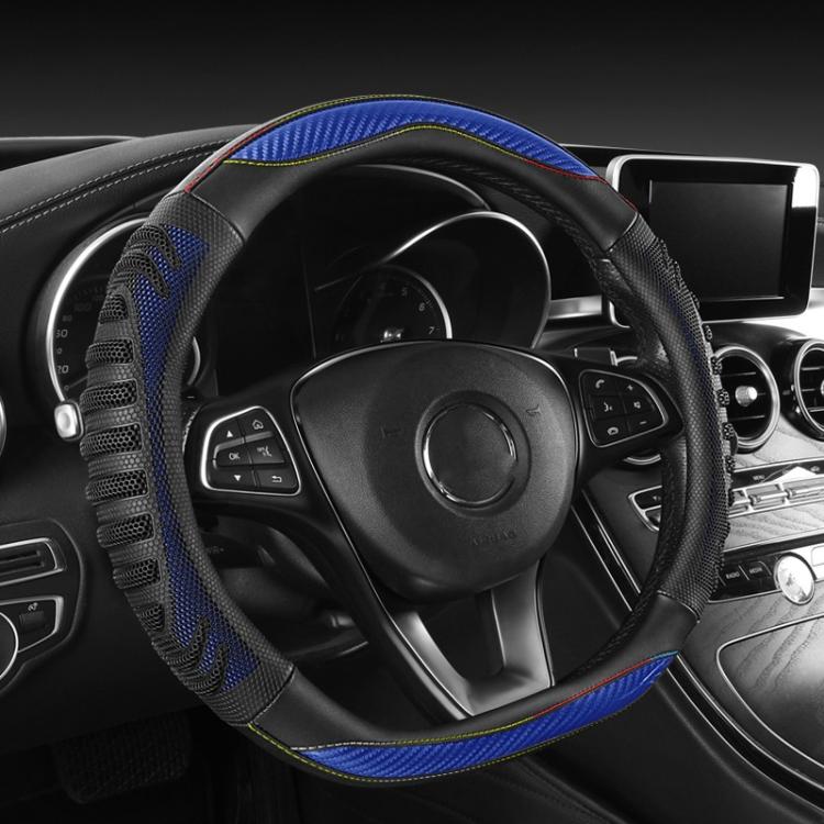 Honeycomb Car Steering Wheel Cover No-Sew Universal Steering Wheel Protector, O Type Blue, O Type Dark Blue, O Type Black, O Type Red, O Type Coffee, D Type Blue, D Type Dark Blue, D Type Black, D Type Red, D Type Coffee
