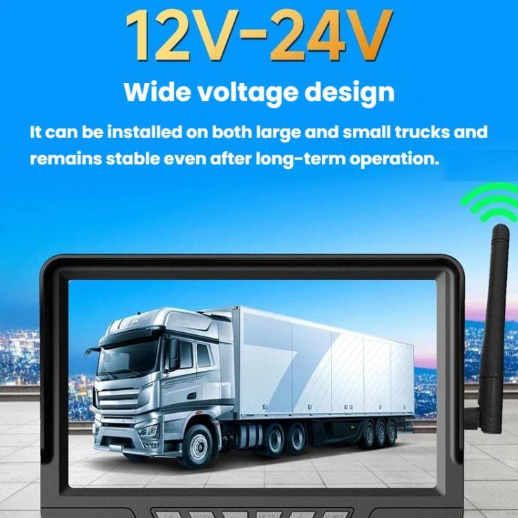 Q12 7 Inch Car HD Infrared Night Vision Wireless Recorder No-Wiring Backup Camera Monitor, One, Two, Three, Four