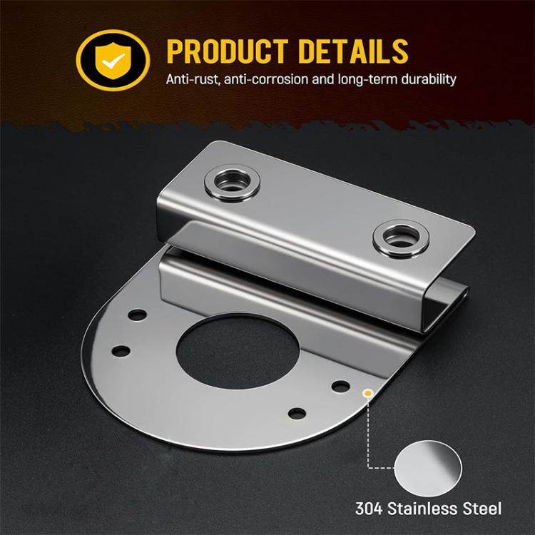 2pcs Car Stainless Steel Under Lamp Bracket Universal Clamp-On Mounting Light Holder For Trucks & Pickups, 90 Degree, 45 Degree