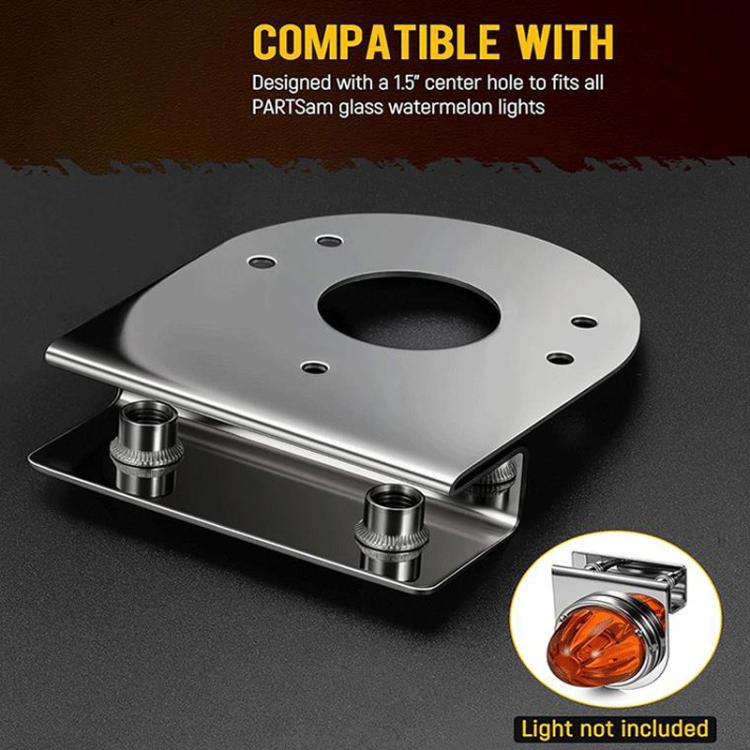 2pcs Car Stainless Steel Under Lamp Bracket Universal Clamp-On Mounting Light Holder For Trucks & Pickups, 90 Degree, 45 Degree