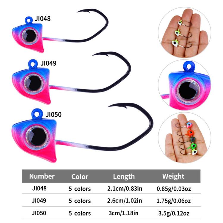 Micro Triangle Jig Head Hook Root Fishing Lure Mini Ultra Small Hook, HENGJIA JI048 5pcs /Pack 0.85g, HENGJIA JI049 5pcs /Pack 1.75g, HENGJIA JI050 5pcs /Pack 3.5g