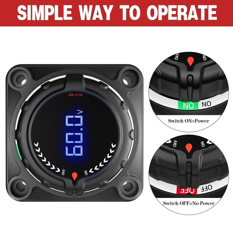 Digital Display Battery Power-off Switch for Yacht and RV Solar Energy Equipment