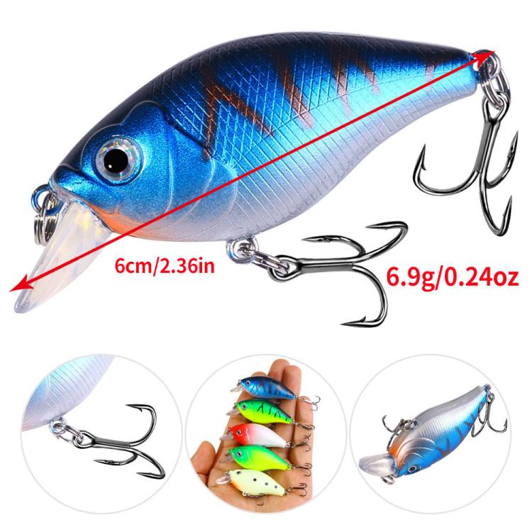 HENGJIA Deep Diving Fat Crankbait Fishing Lure Long Casting Hard Bait, 6cm 6.9g