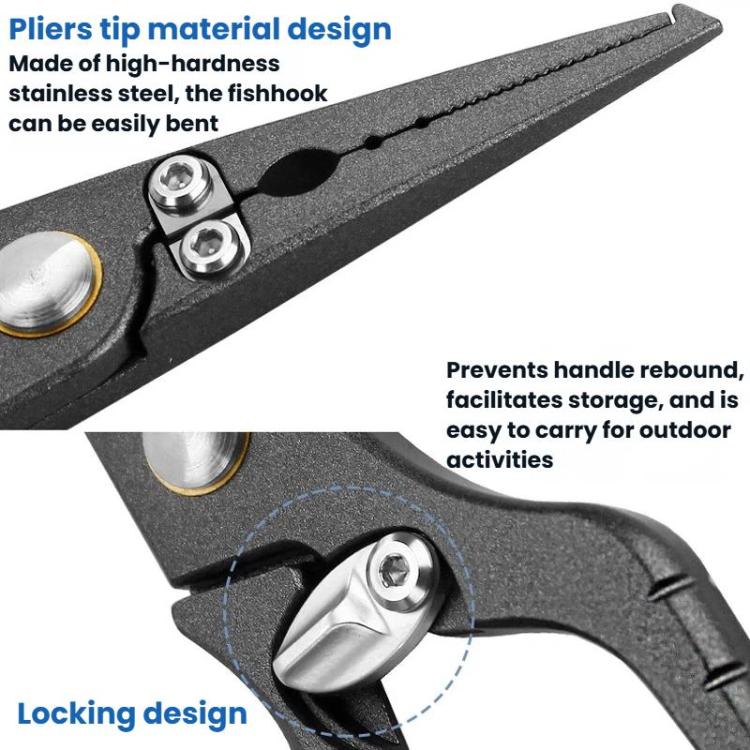 Stainless Steel Lure Pliers Multi-Function Fishing Pliers Hook Remover, Solid Handle