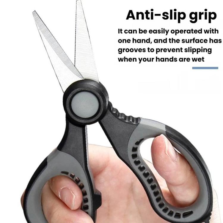 Lure Fishing Scissors With Serrated Blade For Cutting Fishing Line, Black Gray
