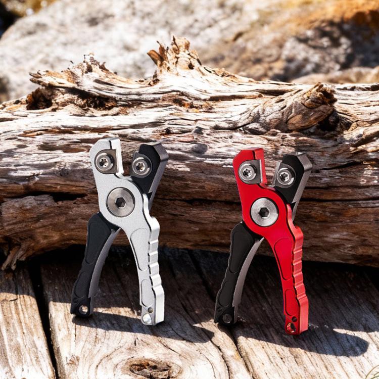 Aluminum Alloy Portable Fishing Line Cutter Tungsten Steel Blades Mini Fishing Shears, Silver Black