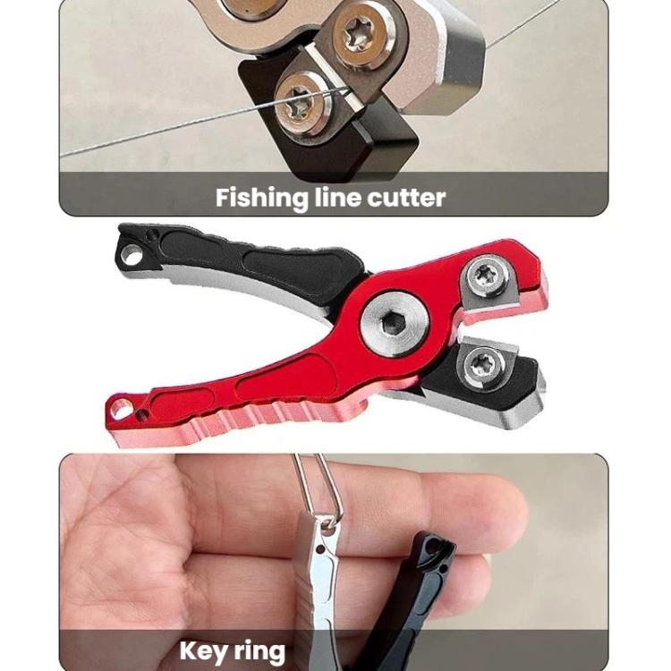 Aluminum Alloy Portable Fishing Line Cutter Tungsten Steel Blades Mini Fishing Shears, Silver Black