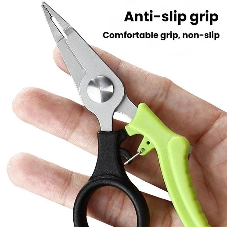 Multifunctional Fishing Scissors Mini Portable Lure Pliers, Black Green