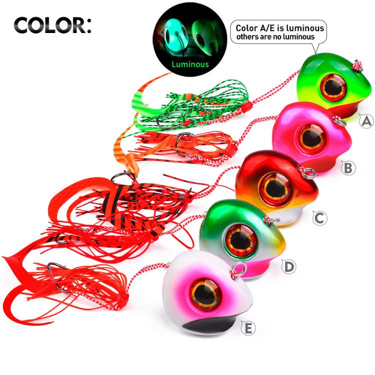 KATYUSHA Kabura Snapper Jig Head 3D Bionic Eyes Tai Rubber Lead Jigs for Bottom Fishing, Grouper, Sea Bream, 60G, 80G, 100G, 120G, 150G, 200G