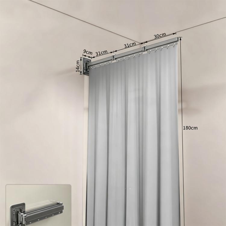 Foldable Waterproof Bathroom Shower Curtain Invisible Toilet Wet And Dry Separation Partition Curtain, 3-Fold Grey, 4-Fold Grey, 5-Fold Grey, 3-Fold White, 4-Fold White, 5-Fold White