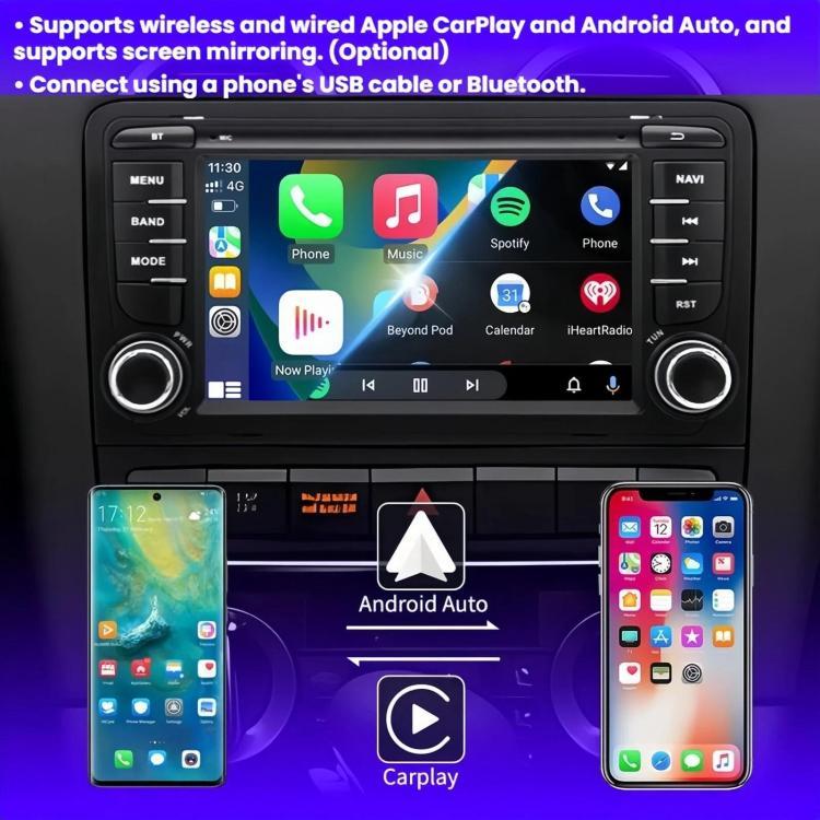 7-Inch Car Navigation Multimedia Smartphone Connectivity CarPlay All-In-One For Audi A3, Quad-core 2GB+32GB, Quad-core 4GB+32GB, Octa-core 4GB+64GB, Octa-core 6GB+128GB