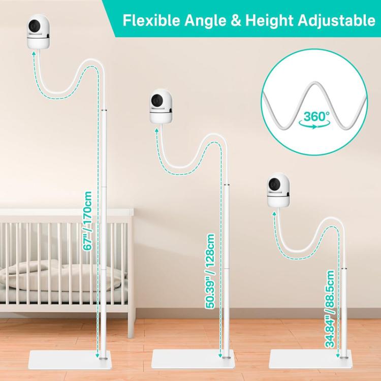 JJ-9376-W-0 For HelloBaby / VTech / Infant Optics Adjustable Baby Monitor Bracket With Storage Tray
