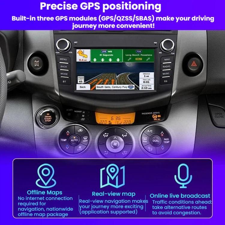 7 inch Smartphone-connected GPS Navigator For Toyota RAV4, Quad-core 2GB+32GB, Quad-core 2GB+64GB, Octa-core 4GB+64GB, Octa-core 6GB+128GB