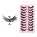 10 Pairs 8D Faux Mink Lashes Pack Fluffy Volume Dramatic False Eyelashes Natural Long Wispy Messy Curls, 203, 008, 17X, 930, 2718