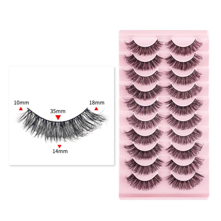10 Pairs 8D Faux Mink Lashes Pack Fluffy Volume Dramatic False Eyelashes Natural Long Wispy Messy Curls, 203, 008, 17X, 930, 2718