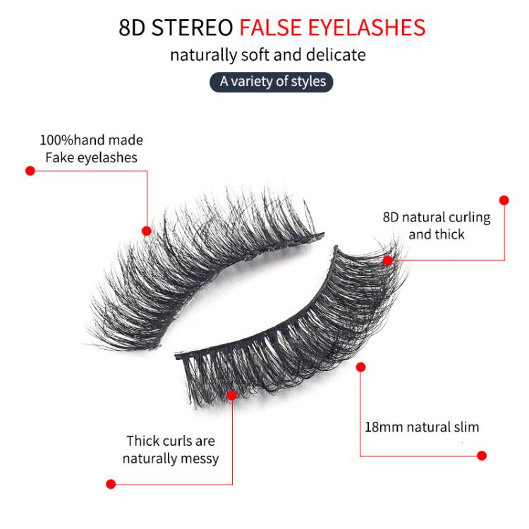 10 Pairs 8D Faux Mink Lashes Pack Fluffy Volume Dramatic False Eyelashes Natural Long Wispy Messy Curls, 203, 008, 17X, 930, 2718