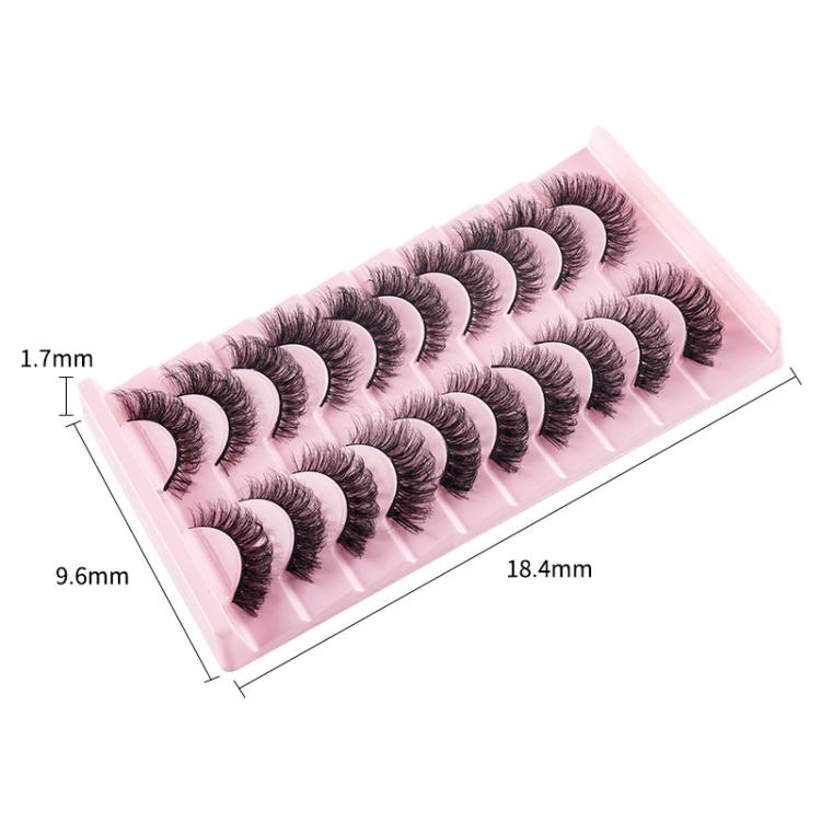 10 Pairs 8D Faux Mink Lashes Pack Fluffy Volume Dramatic False Eyelashes Natural Long Wispy Messy Curls, 203, 008, 17X, 930, 2718