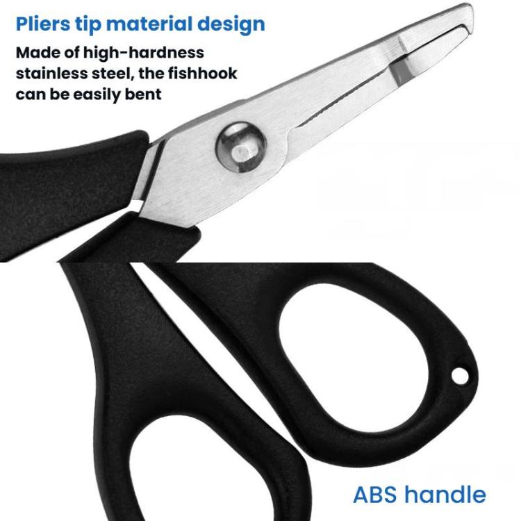 Stainless Steel Mini Fishing Line Cutter Loop-Opening Lure Pliers, Black