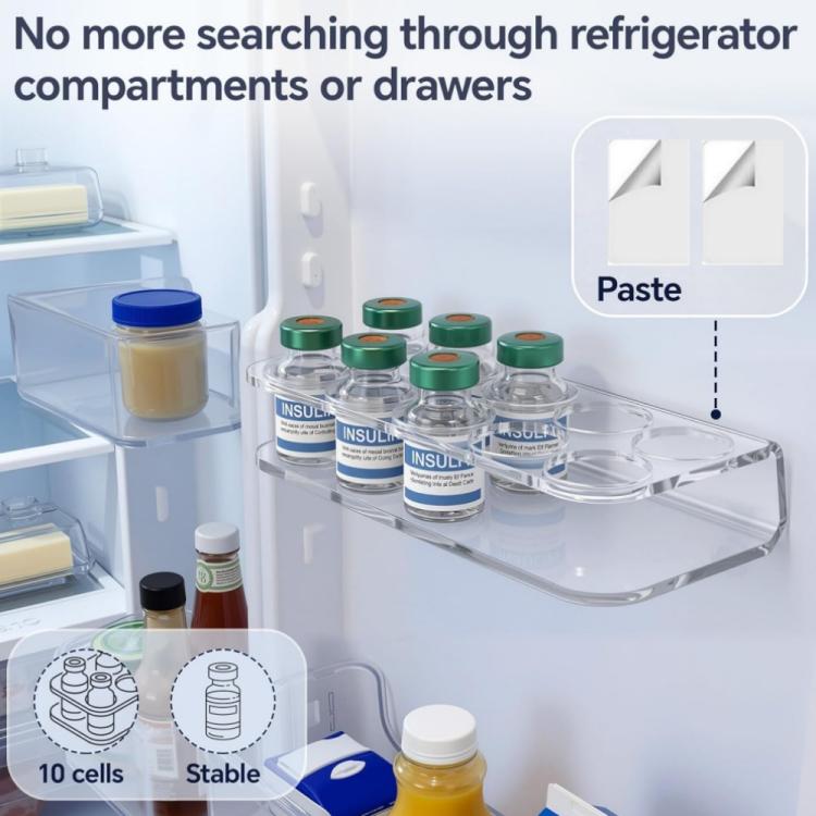 10-Hole Acrylic Insulin Bottle Organizer, 1pc, 2pcs