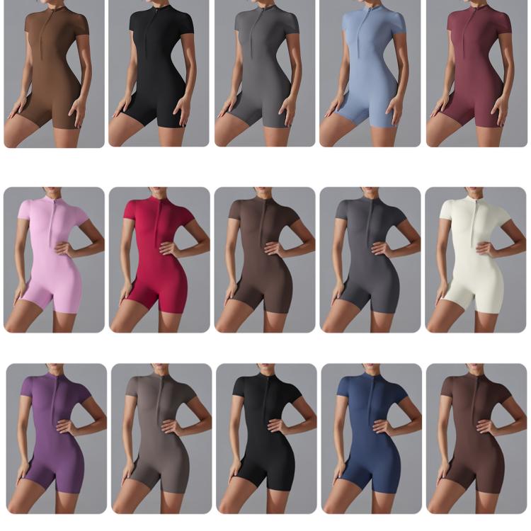 Dance Fitness Tight Zipper Yoga Bodysuit, S, M, L