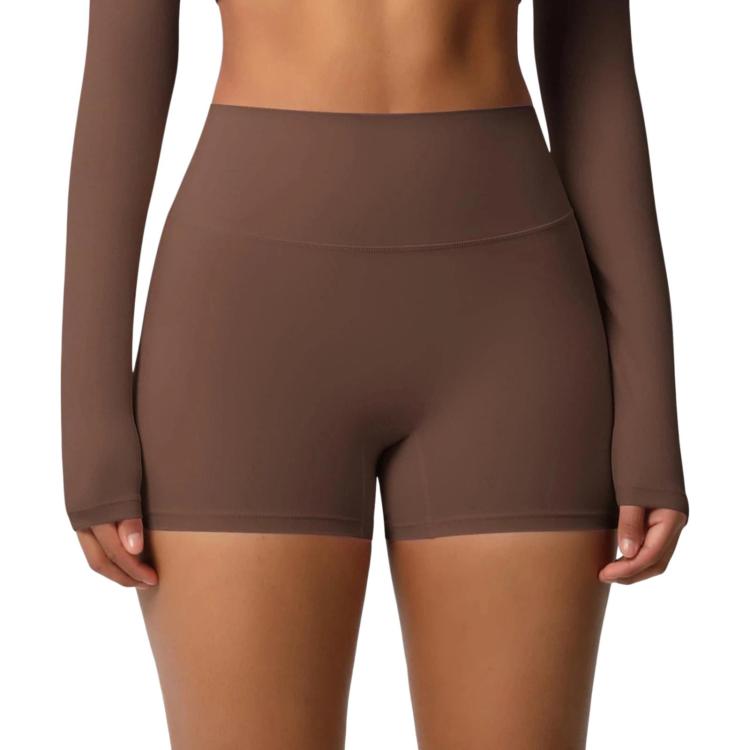 Double-Sided Brushed High-Waisted Tight-Fitting Fitness Yoga Shorts, S, M, L