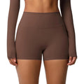 Double-Sided Brushed High-Waisted Tight-Fitting Fitness Yoga Shorts, XL