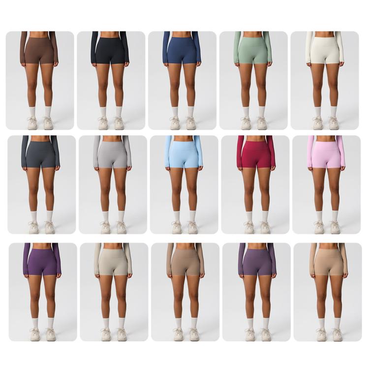 Double-Sided Brushed High-Waisted Tight-Fitting Fitness Yoga Shorts, XL