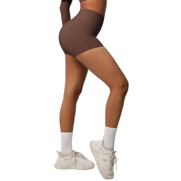 Double-Sided Brushed High-Waisted Tight-Fitting Fitness Yoga Shorts, S, M, L