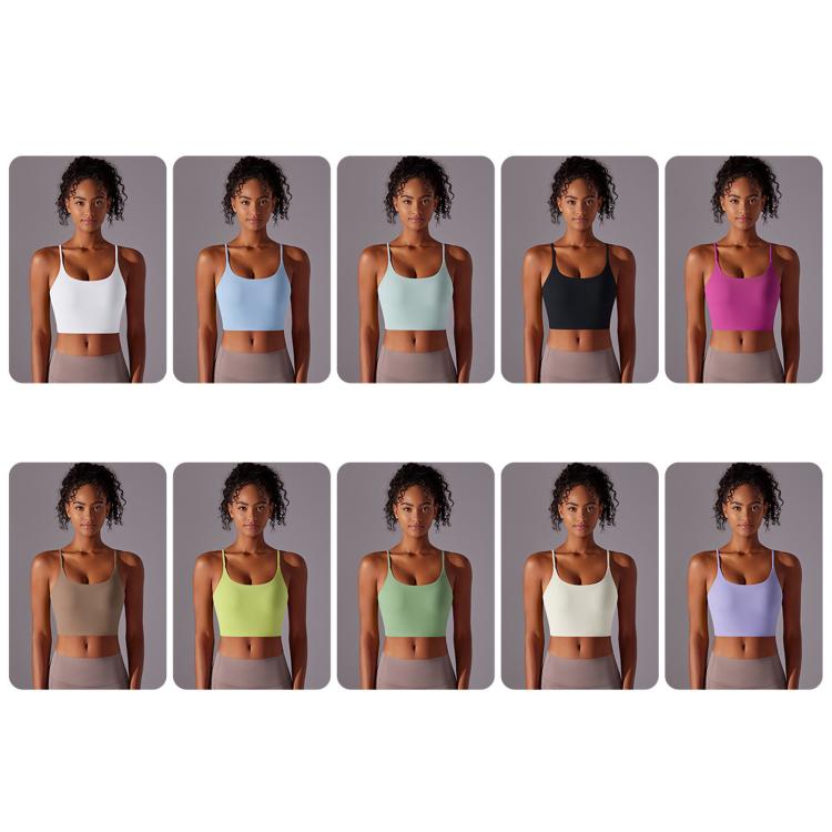 Nylon Semi-Fixed Cup High-Intensity Training Sports Bra/Fitness Vest, S, M, L, XL
