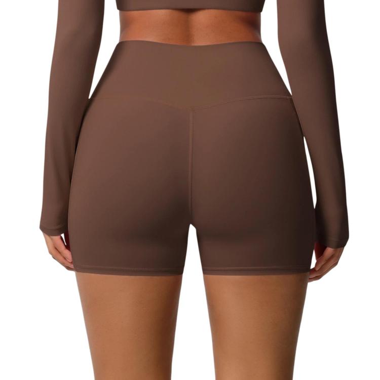 High-waisted Tight-fitting Yoga Shorts Three-quarter Length With Pockets, S, M, L, XL