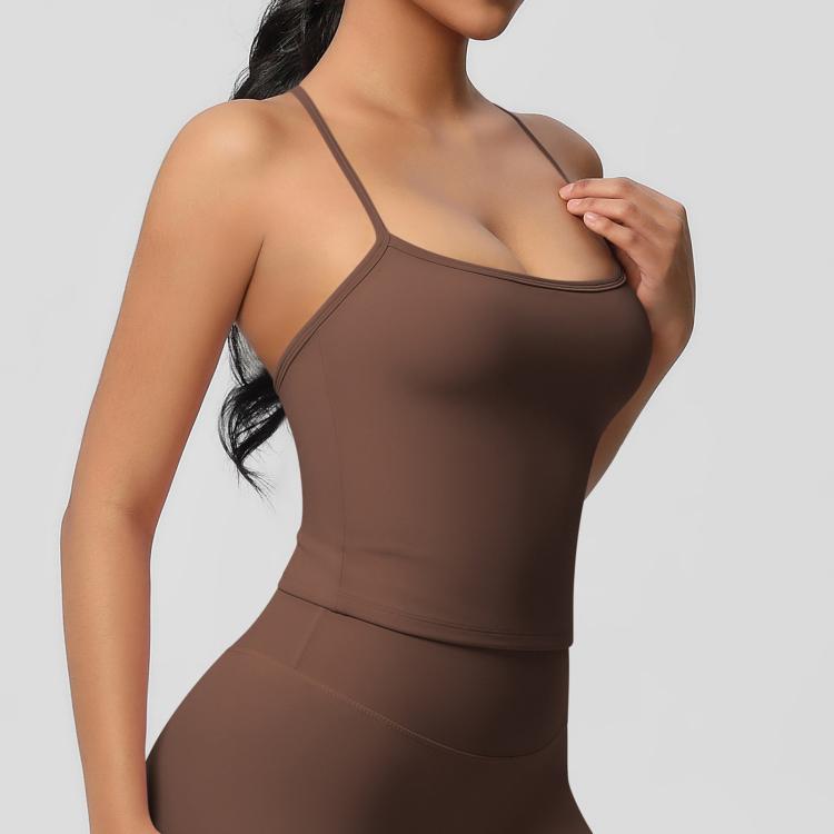 Fitted Flattering Backless Long Yoga Vest Sports Bra, XL