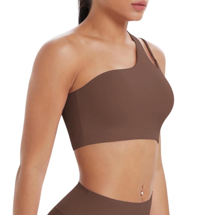 One-Shoulder Backless Sports Bra For Running Fitness And Yoga, S, M, L, XL