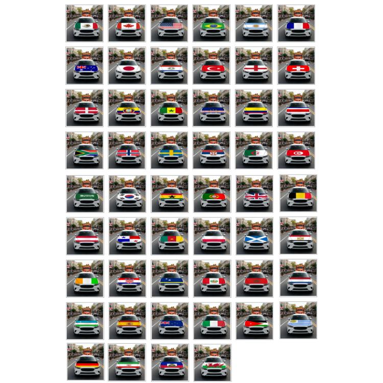 USA-Canada-Mexico World Cup Cheering Flag Dustproof Car Cover, New Zealand, Italy, Jordan