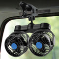 Mitchell Clip-On Stepless Speed Control Portable Dual-Head High-Power Car Fan, 4 inch 12V, 4 inch 24V, 4 inch 5V