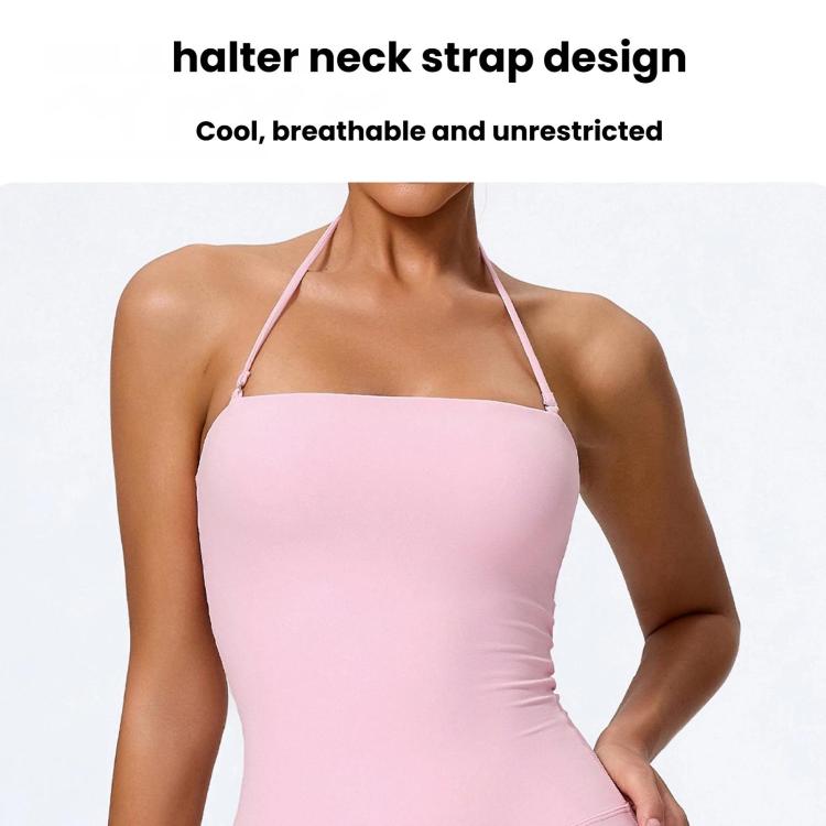 Hip-Lift Halter One-Piece Yoga Jumpsuit, Women Casual Flared Fitness Yoga Outfit, S, M, L, XL