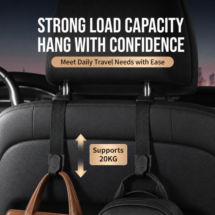 2pcs /Pack Car Headrest Hooks Car Seat Purse Hook Universal Car Organizer Backseat Hanger for Handbags, Coats, Grocery Bags
