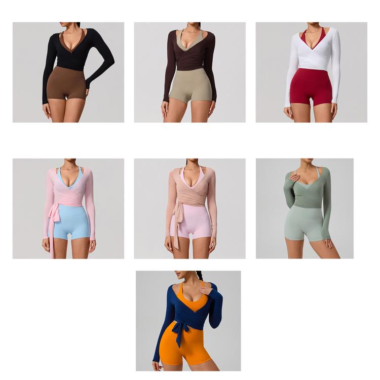 Women Long-Sleeve Slim-Fit Yoga Top, Quick-Dry Pilates Fitness Shirt Sports Cover-Up, S, M, L