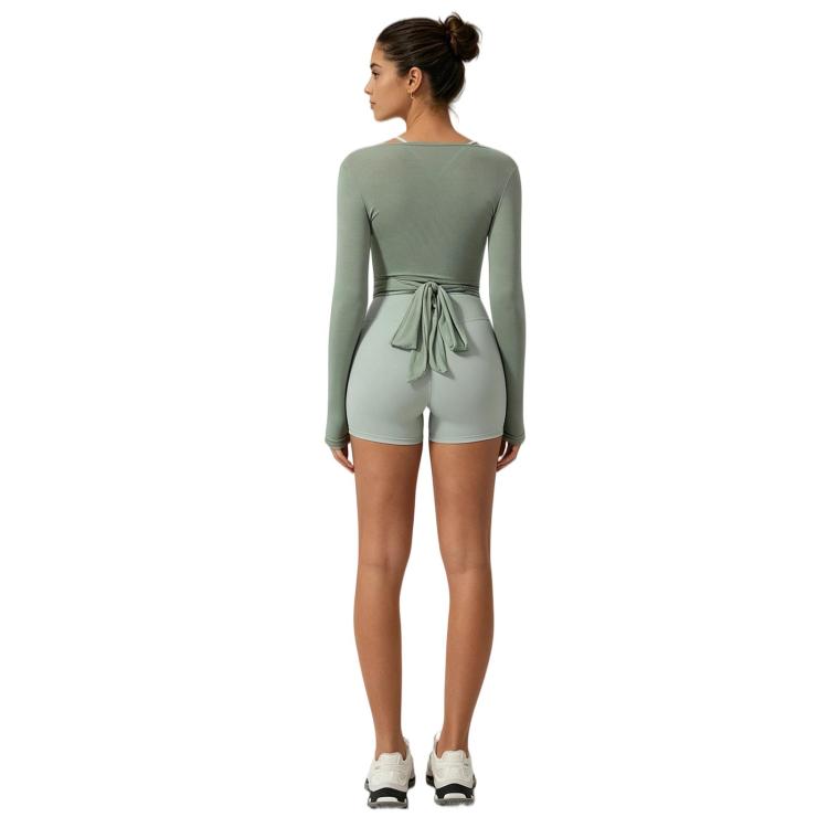 Women Long-Sleeve Slim-Fit Yoga Top, Quick-Dry Pilates Fitness Shirt Sports Cover-Up, S, M, L