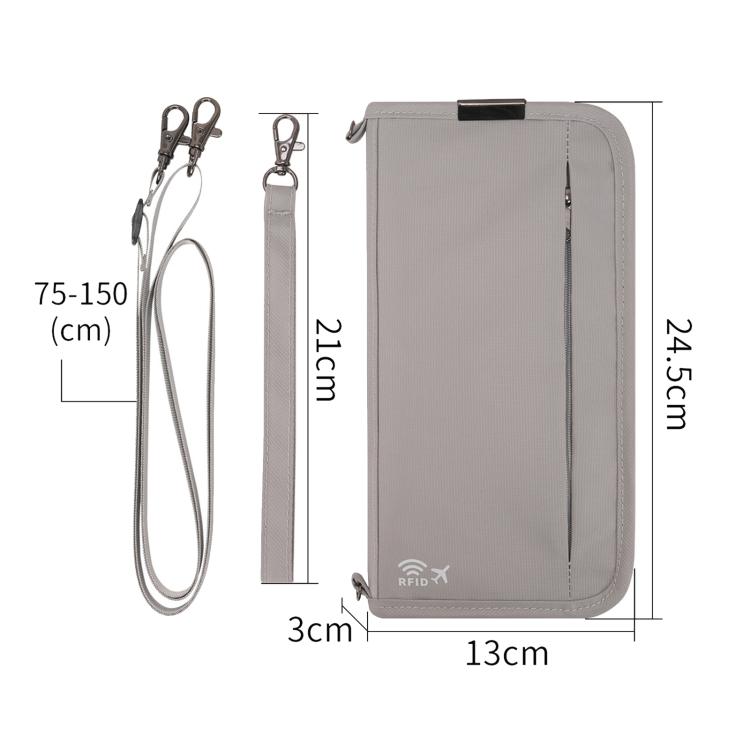 Passport ID Organizer RFID-Protected Cash Travel Document Pouch