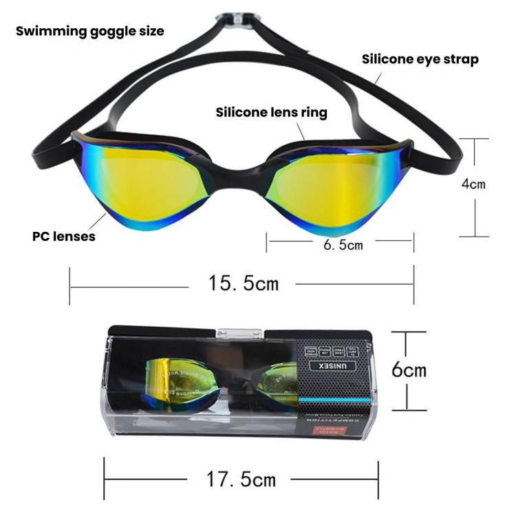 JAZERO Adult Racing Anti-Fog HD Swimming Goggles, Outdoor Training Glasses For Men Women