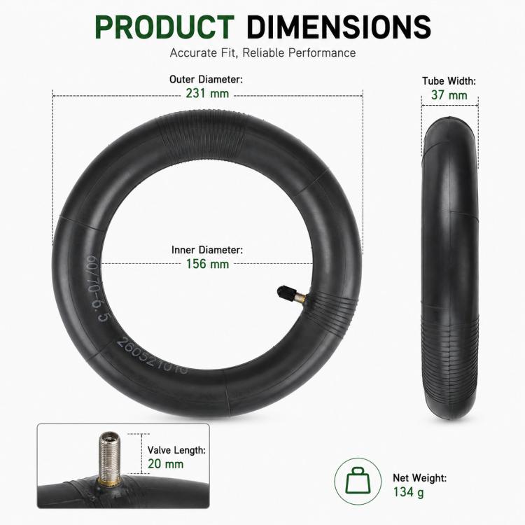 Ulip 10-Inch Thickened Wear-Resistant Puncture-Proof Straight-Nose Inner Tube For Segway-Ninebot Max G30