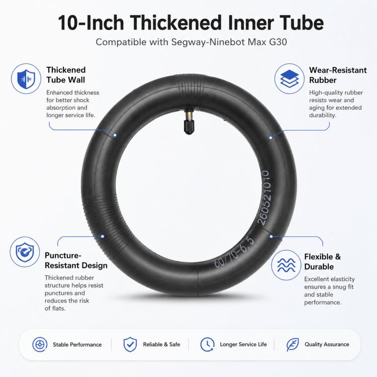 Ulip 10-Inch Thickened Wear-Resistant Puncture-Proof Straight-Nose Inner Tube For Segway-Ninebot Max G30