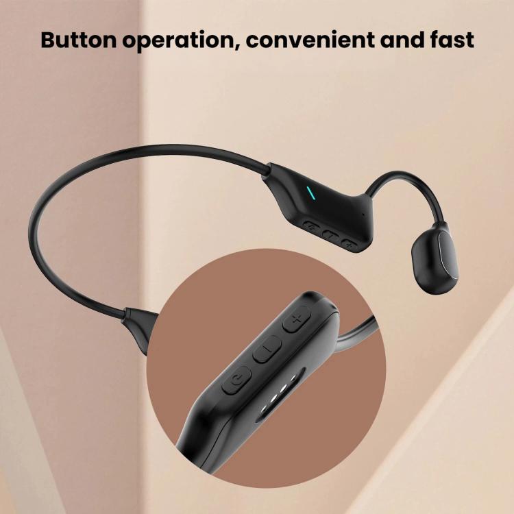 Noise Reduction HD Bone Conduction Hearing Aid Earphones Open-Ear Wireless Bluetooth Headphones, Black
